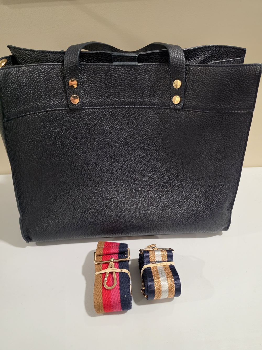 Large Essential Leather Tote - Navy - Picture 6 of 6